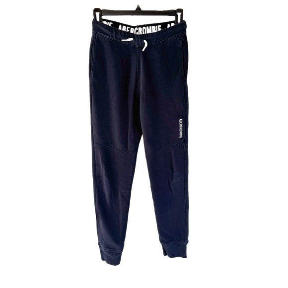 Abercrombie Kids Navy Sweatpants Cuffed at Ankle and Drawstring Waist - Picture 1 of 10